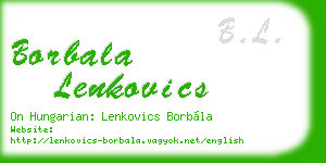 borbala lenkovics business card