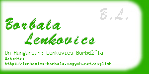 borbala lenkovics business card